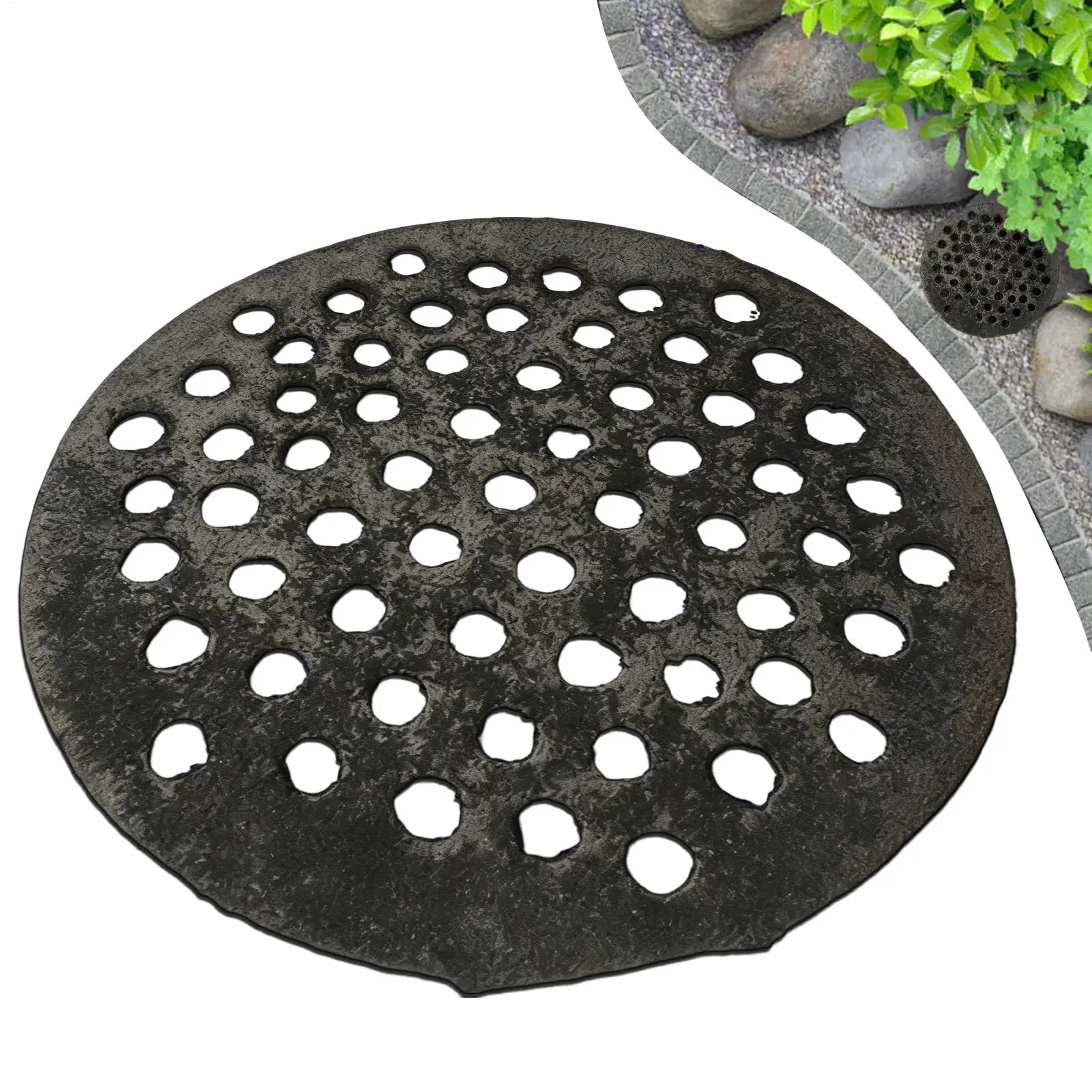 7 Inch  Round Basement Drain Cover Floor Drain Strainer Grate for Garage Bathroom Patio Yard Driveway Balcony Drainag