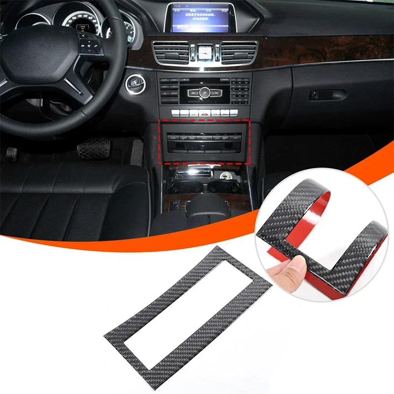 For Mercedes-Benz E-Class W212 2014-2015 Soft Carbon Fiber Car Air Conditioning Button Frame Sticker Car Interior Accessories
