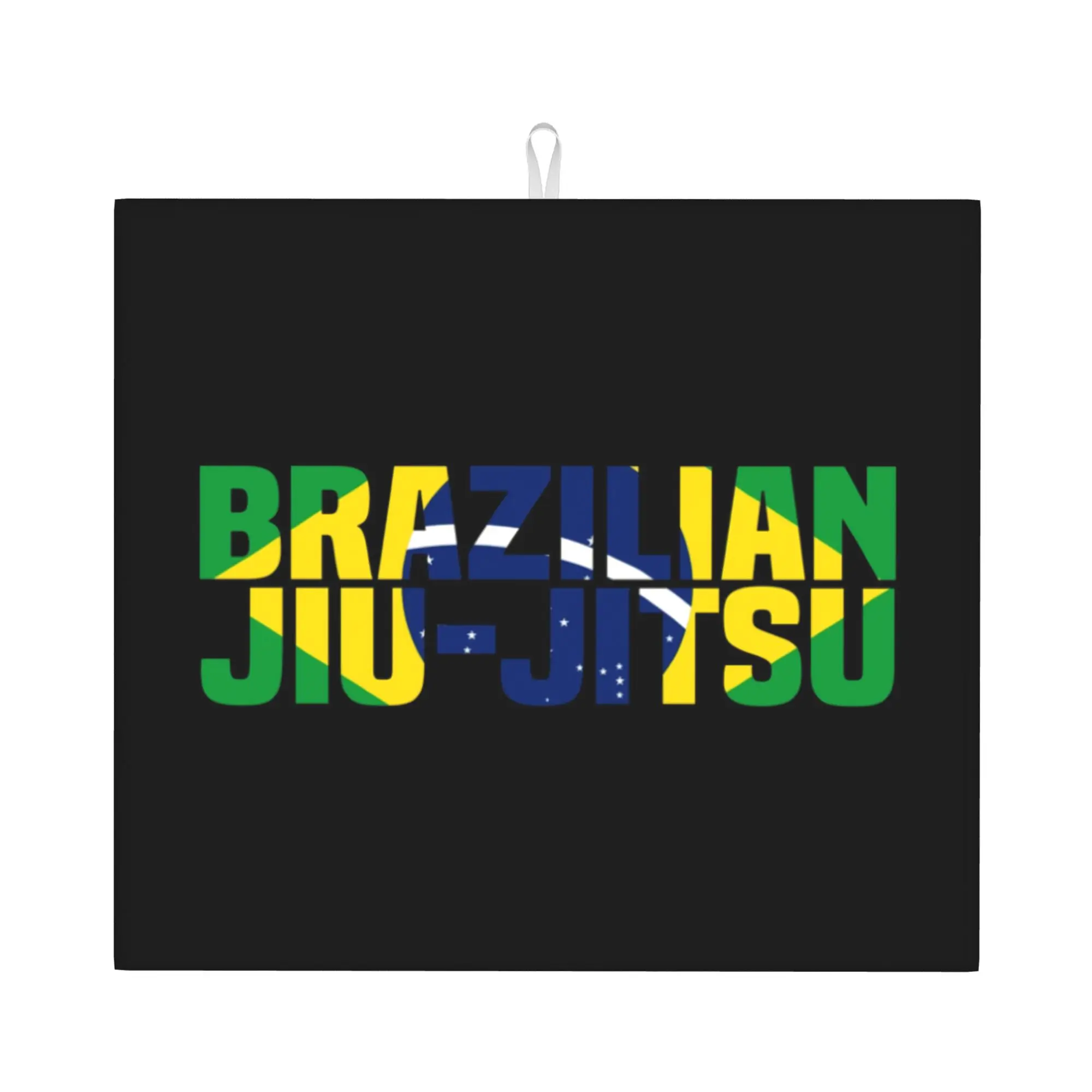 Drying Mat For Kitchen Brazilian Jiu Jitsu BJJ Brazil Flag Water Absorbent Waterproof Reusable Kitchen Counter Protector Mat