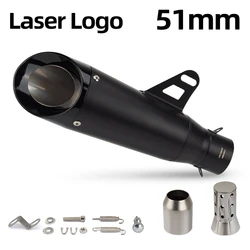 51mm Universal Motorcycle Exhaust Tail Pipe Two Layer Modify Project Muffler with DB Killer Silencer For Ninja250 Z300 450SR