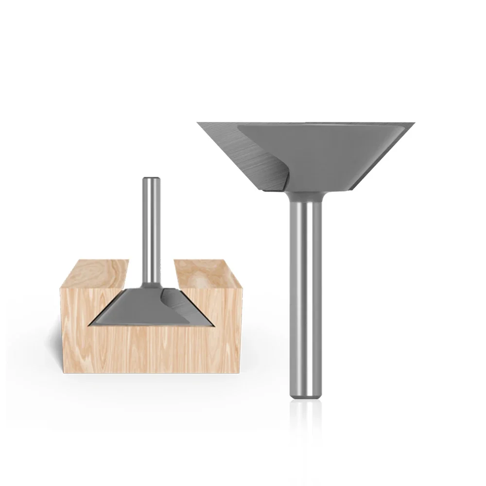 1pc 8mm Shank Woodworking Router Bit Dovetail Joint Bottom Cleaning Engraving Milling Cutter for Wood