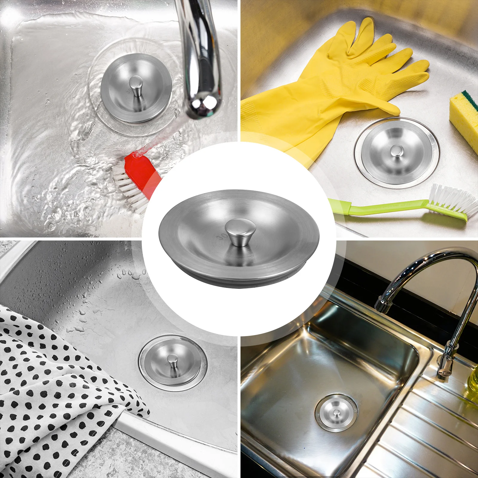1 stks Rvs Gootsteen Stopper Voor Keuken Afvoer Vuilophaal Platte Zuigkracht Metalen Plug Gemakkelijk Verwijderen Keuken Benodigdheden