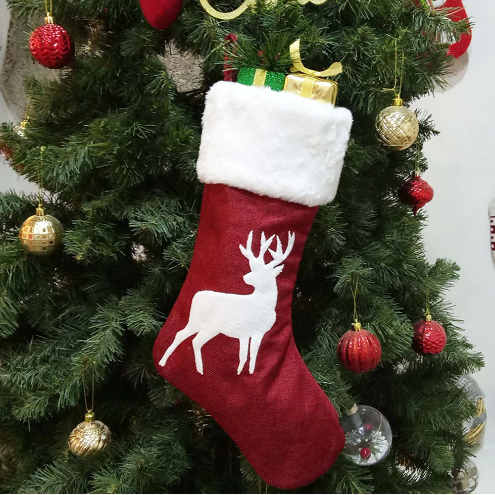 Big Plush Meia De Natal Para C - Christmas Stocking Hanging avaliação e preço