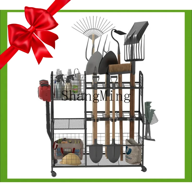 SM Home Garage Farm Tool Storage Rack Mobile Multipurpose Gardening Tool Storage Rack