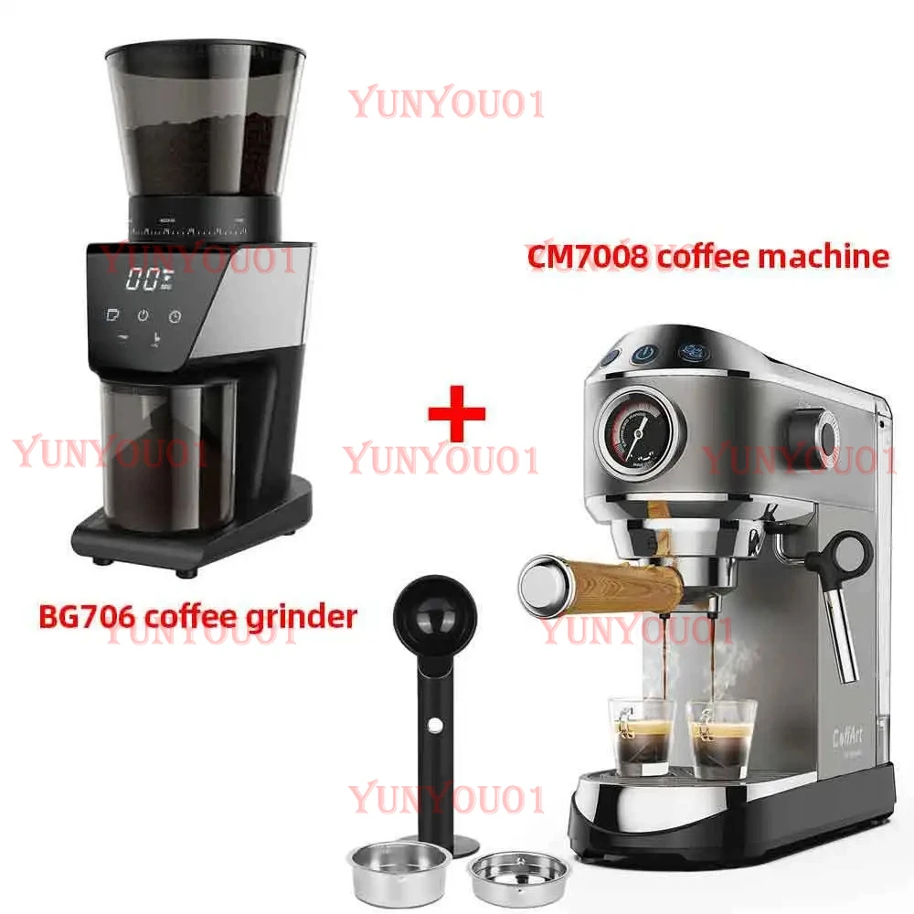 Bar Semi Automatic Powder Coffee Machine,with Milk Steam Frother Wand, for Espresso, Cappuccino, Latte and Mocha