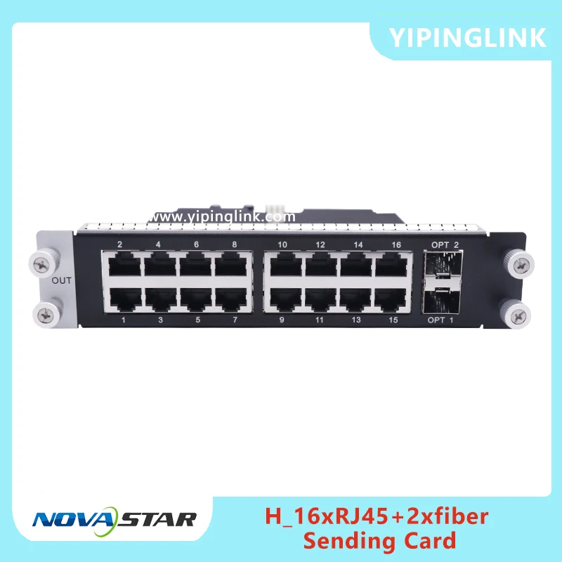 

Novastar H_16xRJ45+2xfiber Sending Card For H2 H5 H9 H15 Controller Suitable For Education Medical Care Commercial Applications