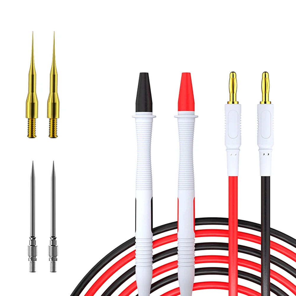 For Precise Electronic Repair Red And Black Precision Silicone Test Leads Multimeter Extra Fine Pinpoint Accuracy
