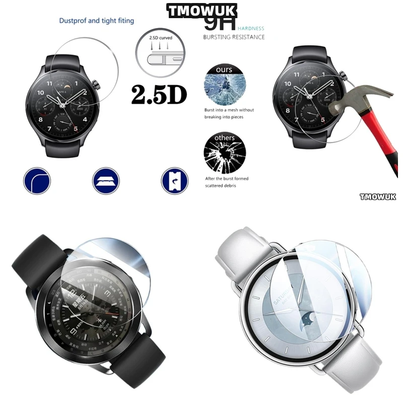 

For Xiaomi Watch S4 41mm Haylou Solar Neo 9H Anti-Scratch HD Tempered Glass Full Coverage Anti-Shatter Protector