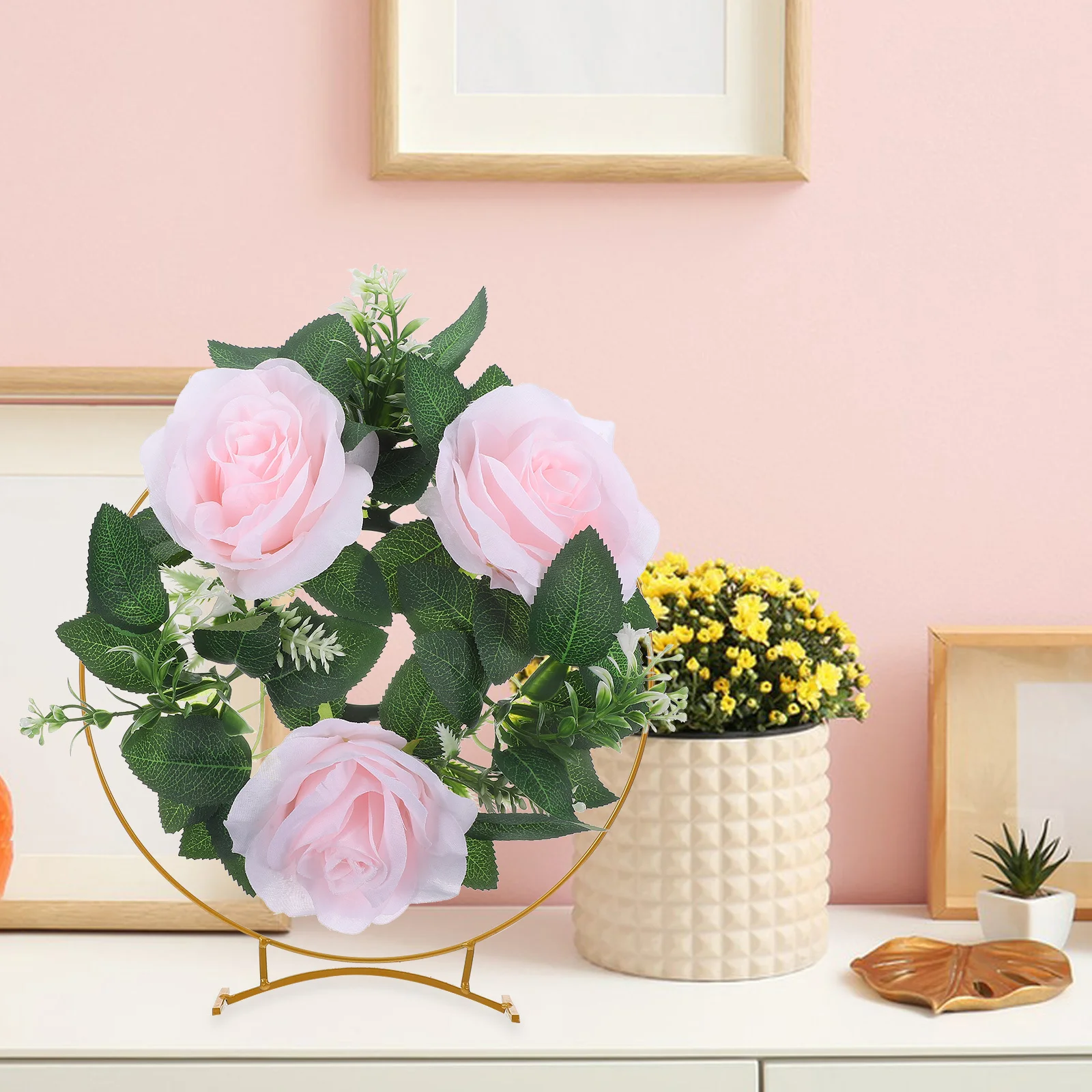 

1pcs Metal Floral Hoops 8 Inch Diy Wreath Frames Wedding Table Decor Desktop Craft Supplies Decorative Flower Hoops