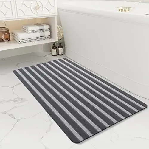 

Anti Slip Bathroom Mat Diatomite Mud Bathroom Floor Mat Thin Absorbent Foot Mats and Rubber Backing Shower Rug Home Decor 2024