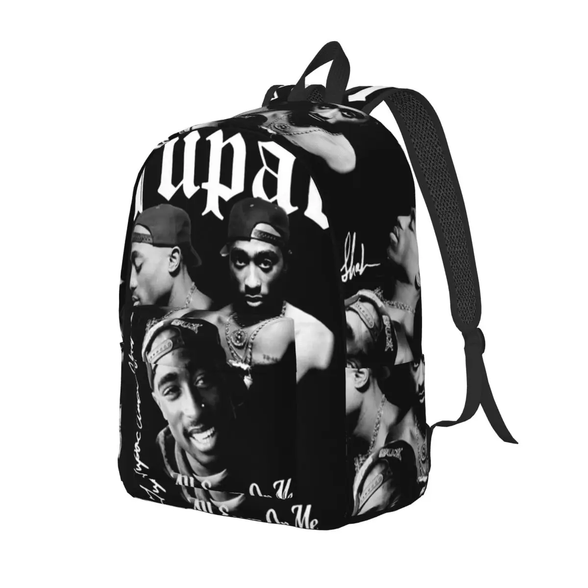 Rapper Tupac 2PAC Hip Hop Backpack Daypack Large Capacity Kids BookBag School Bag Shoulder Bags for Men Women