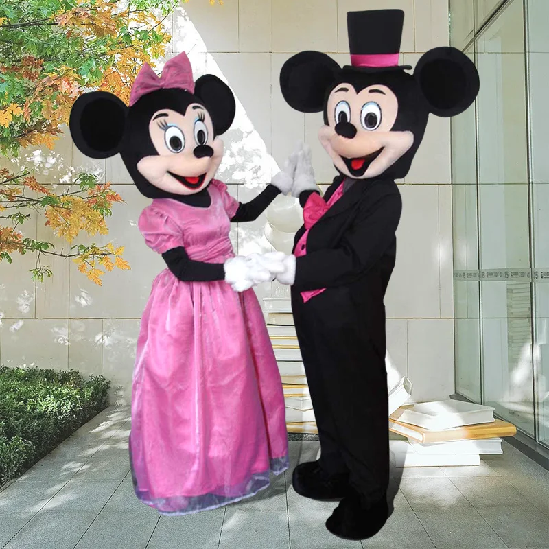 Disney Mickey Minnie Mouse Mascot Costume Cartoon Characters Advertising Event Party Cosplay Dress Suit Animal Carnival Props