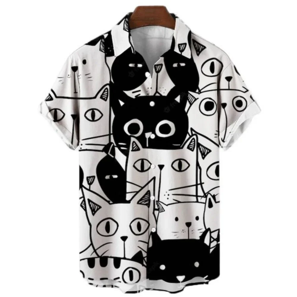 

Fashion Men's Summer Hawaiian Shirt Light Color Animal Pattern 3D Printed Shirt Short Sleeve Outdoor Casual Business Top