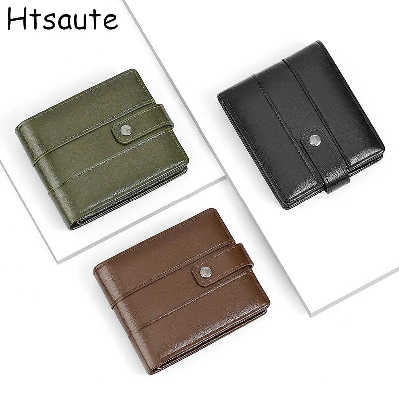 

Fold-over Wallet for Men's Short Compact Card Holders Male Wallets with Multiple Card Slots and Coin Pocket cartera mujer