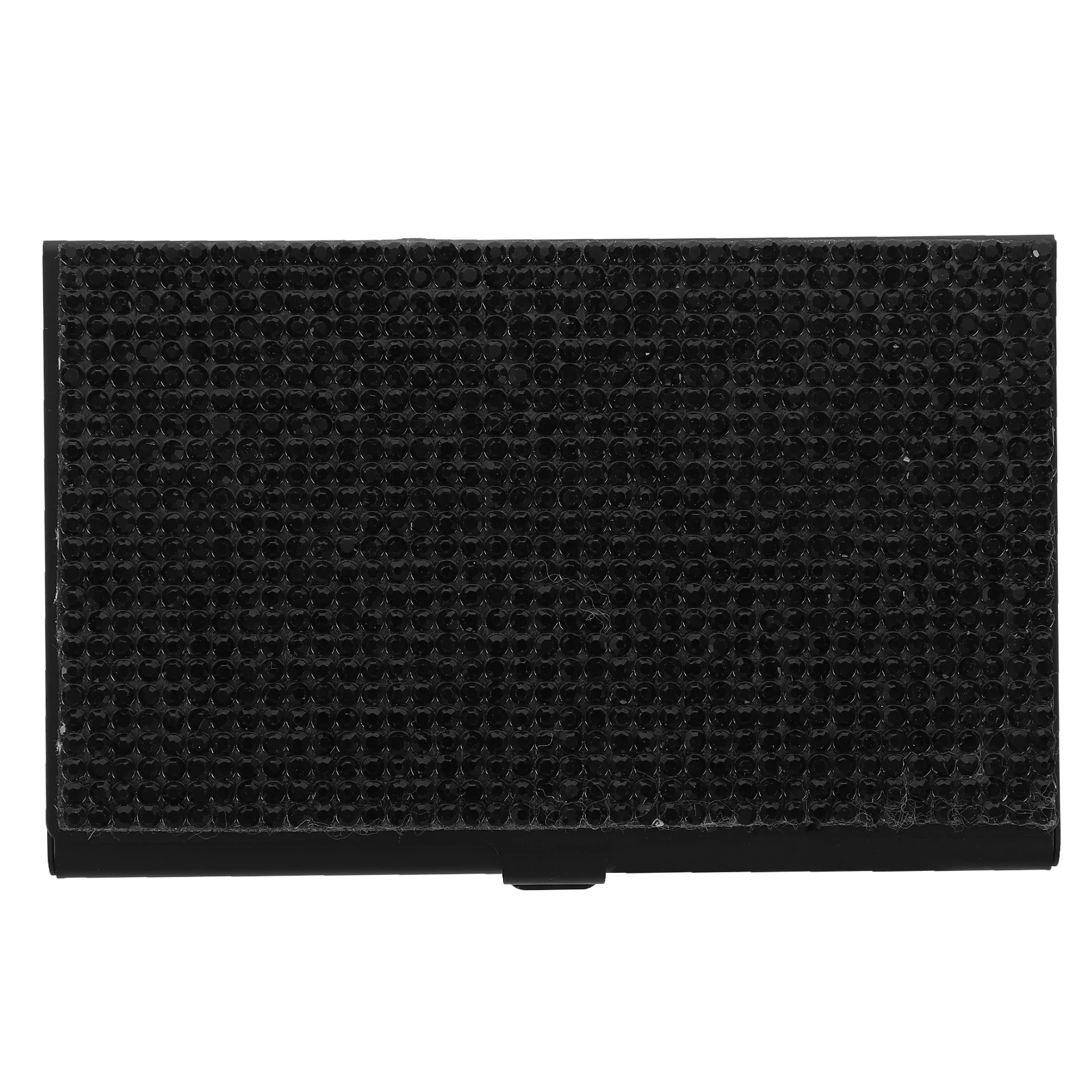 Rhinestone Business Card Holder Metal Compact Size Cards Organizer Large Capacity Desktop Table Rack Travel Boxes Water