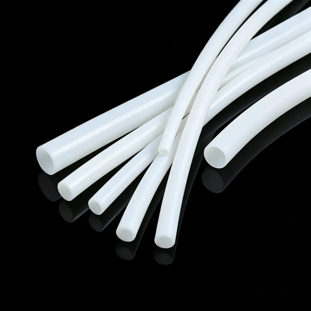 1/2/3/5/10M Food Grade White PTFE Tube ID 1-14mm,260°C High Temperature Chemical Resistant Flexible Non-Stick Insulating Tubing