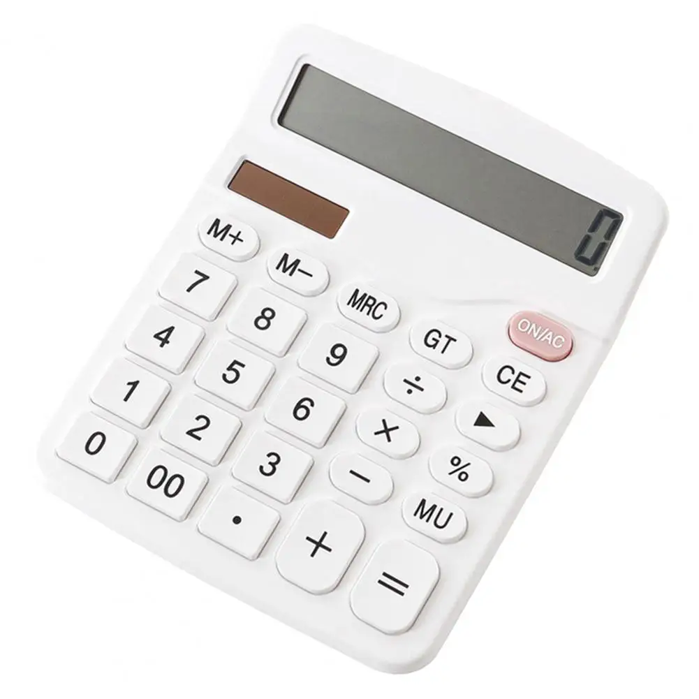 Office Calculator Accurate Portable Battery Powered Bright Color 12-Digit Solar Calculator Home