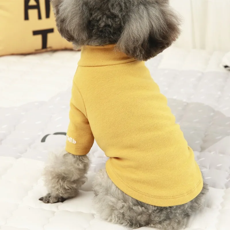 Warm Dog Clothes Solid Colour Pet Two-legged Clothes Teddy Bottoming Shirt Puppy Poodle Winter Clothes Dog Products