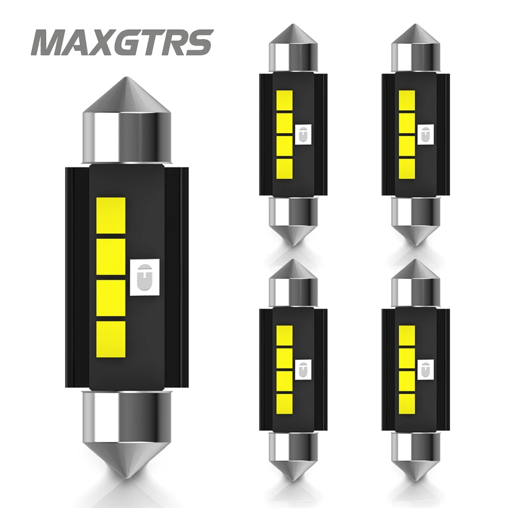 5Pcs Welcome Blue Automatic Color Change White C5W LED Interior Side Bulbs 31mm 36mm 39mm 41mm License Plate Lamp Reading Light