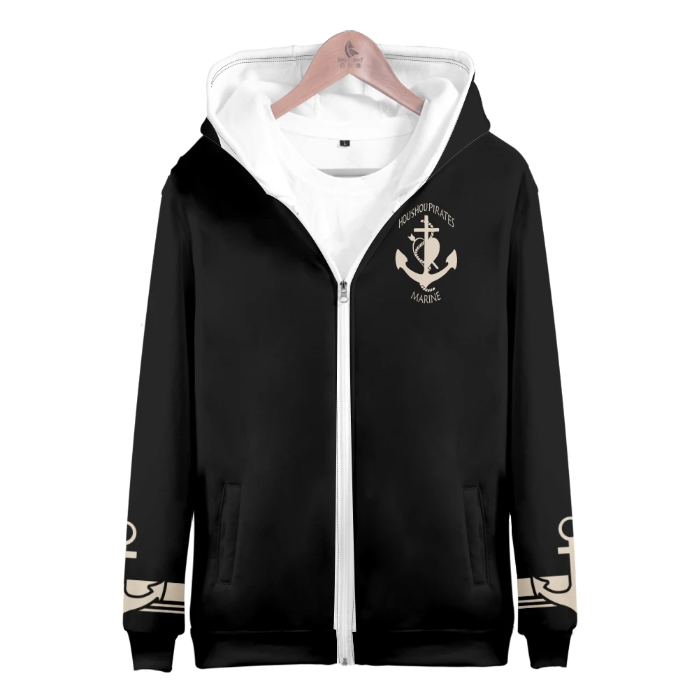 HOLOLIVE VTuber Houshou Marine 3D print autumn winter Holiday passionate style Men/Women Streetwear Style Zip Kawaii hooded