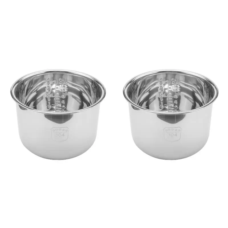 2PackX(6L Pressure Cooker Inner Pot Rice Pressure Cooker Liner Stainless Steel Inner Pot Minute Pressure Cooker Liner)