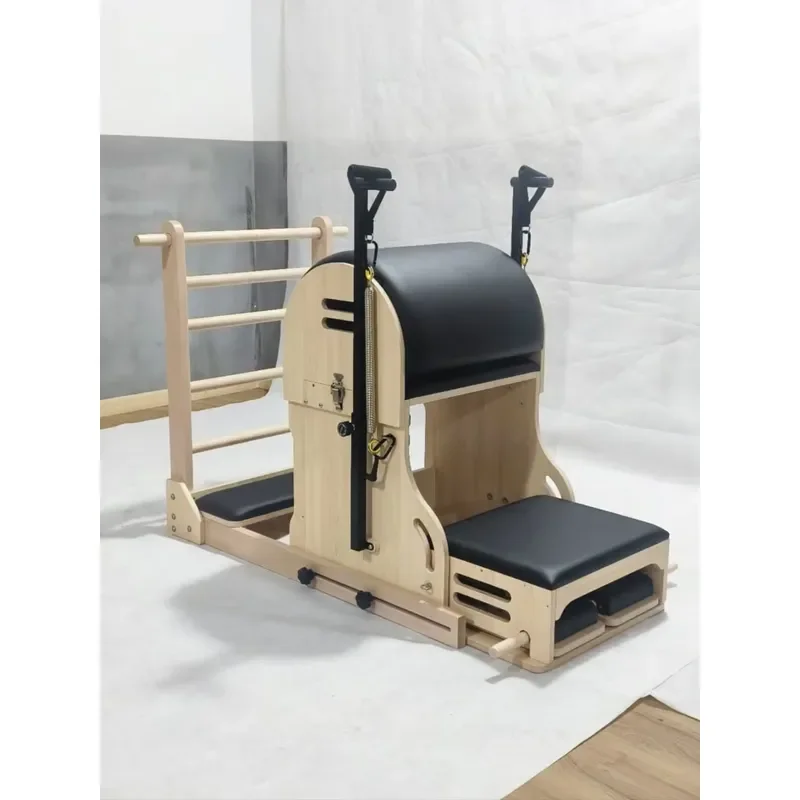 Adjustable Base Length Double Chair Pilates Ladder Barrel Combo Reformer Equipment for Home Gym Fitness Training