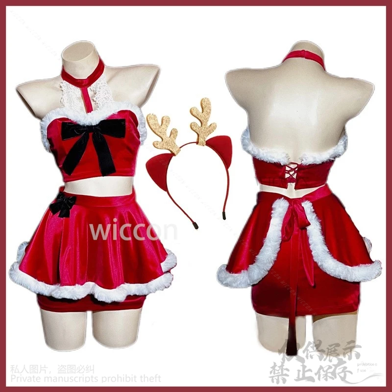 2024คริสต์มาสคอสเพลย์อะนิเมะเครื่องแต่งกายสําหรับสาวผู้หญิงSanta Claus Holiday Partyเสื้อผ้าLolita Headwearที่กําหนดเอง