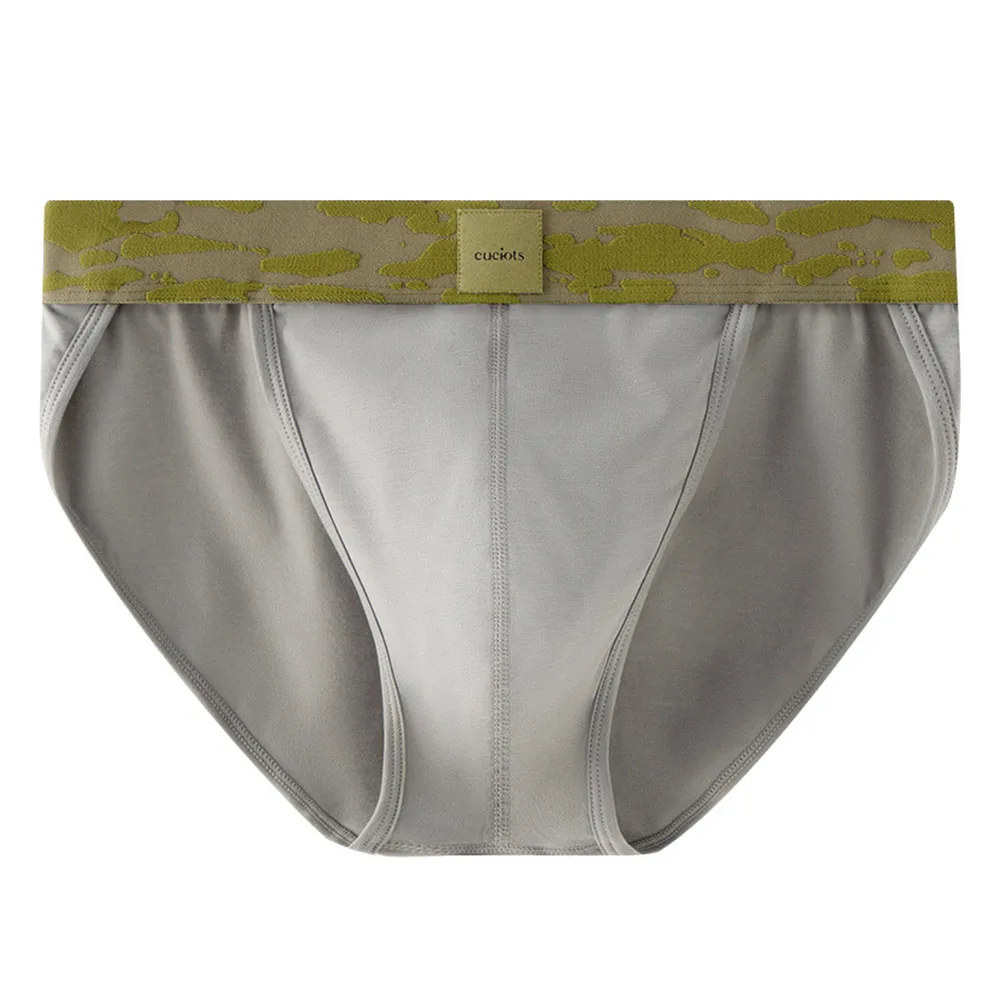 Breathable Briefs Modal Underwear Color Matching Pattern Comfortable Fit Mid Rise Sporty Style Men Modal Elastic Underwear