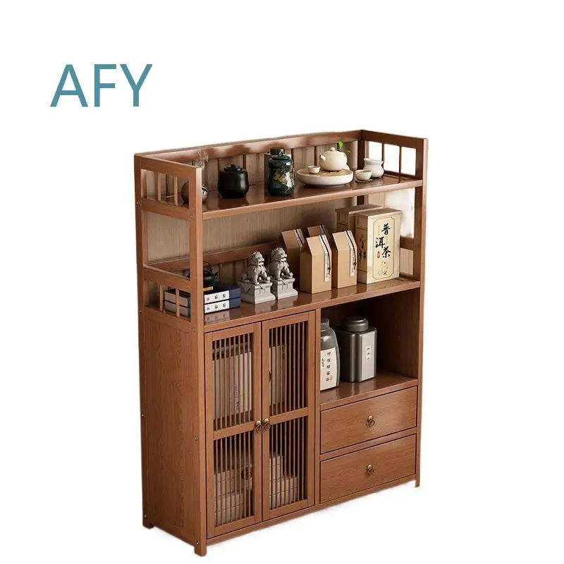 Simple Storage Shelves for Kitchen Living Room Bamboo Wall Mounted Organizer for Sundries Snacks Towels Spices Utensils