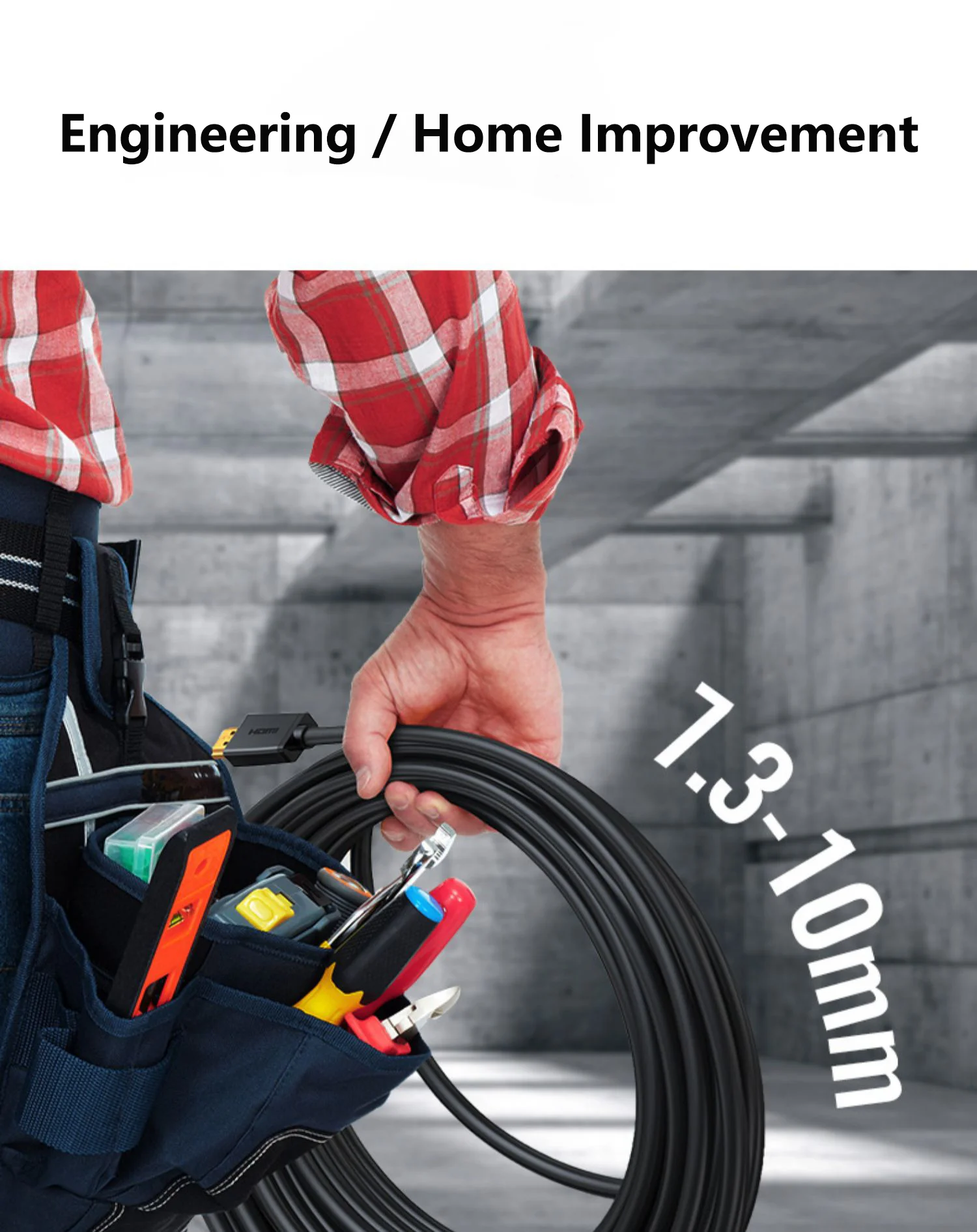 สายเชื่อมต่อ UGREEN Engineering HD-MI 2.0 สีดำ วัสดุ PVC สาย HD-MI หัวต่อชุบทองหนาพิเศษ