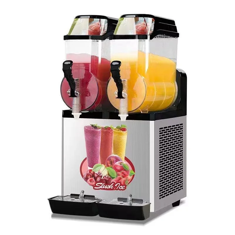 Fully Enclosed Frozen Cocktail Ice Slush Machine Beverage Smoothie Machine three tanks slush ice machine commercial