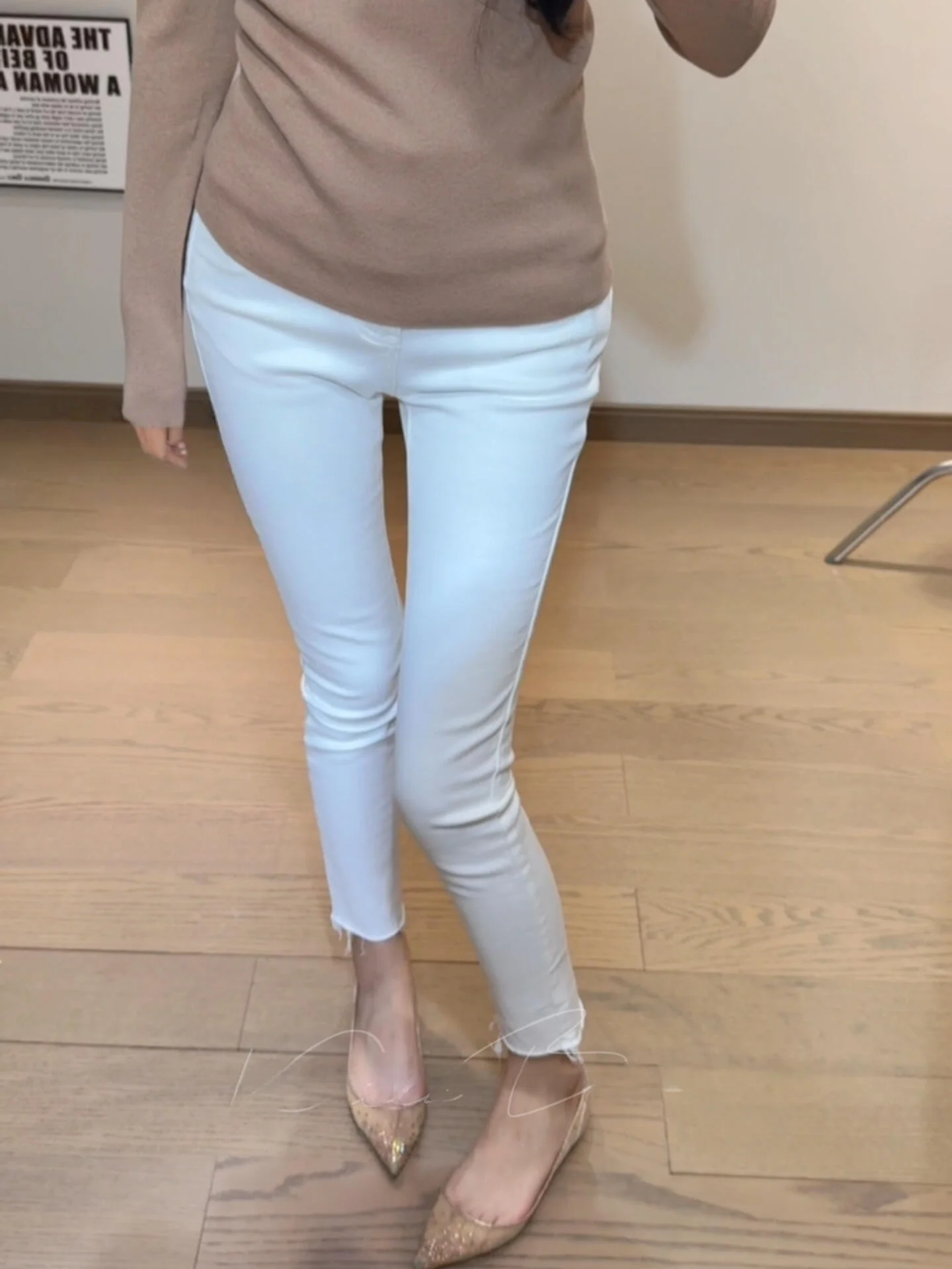 

Slim High Waist Denim Pants Women's Sli Casual Elastic Cotton Stretch Bootcut Jeans Faionable All-Match Nine-Piece Pants