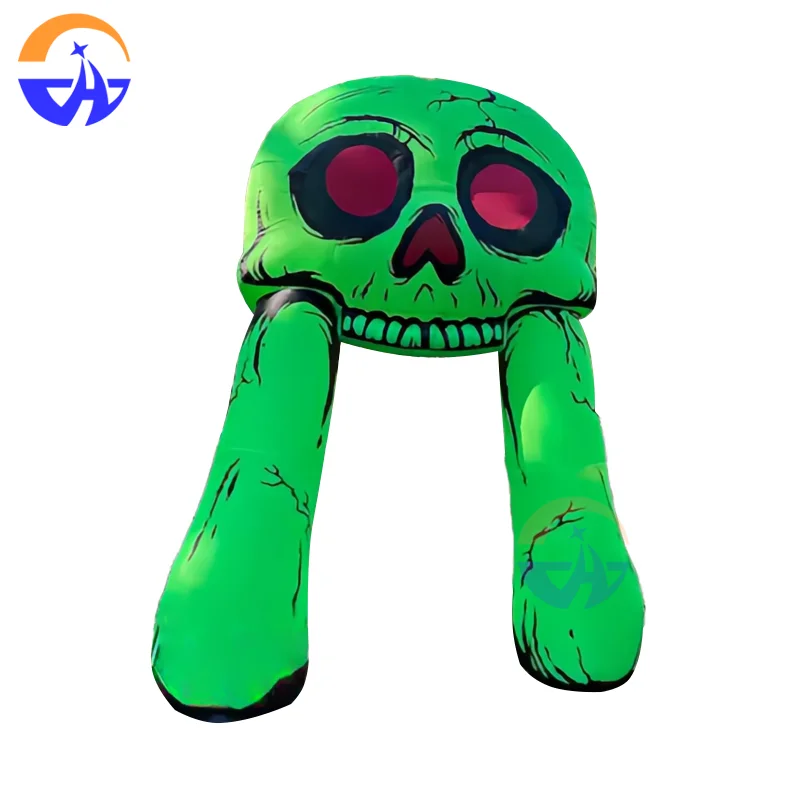 ซุ้มโครงกระดูกผีสีเขียวแบบเป่าลม ทนทาน พกพาสะดวก สำหรับตกแต่งฮาโลวีน