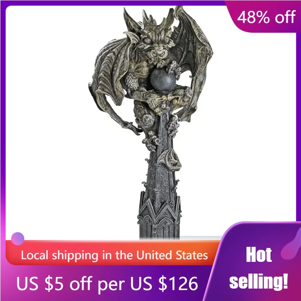 CL4187 Raptor Home Decoration Gargoyle Surveyor of the Realm Sculpture Two Tone StoneFreight Free Sculptures & Figurine Crafts