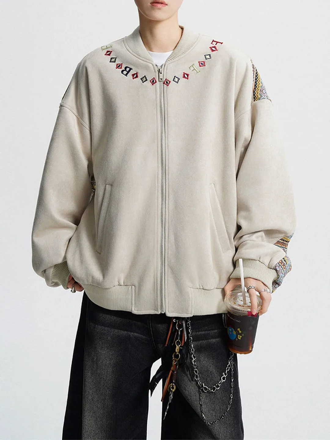 

American Chic Ethnic Sle Sweatirt Jaet Women's Early Spring Autumn New Design Loose Baseball Coat Casual Outerwear