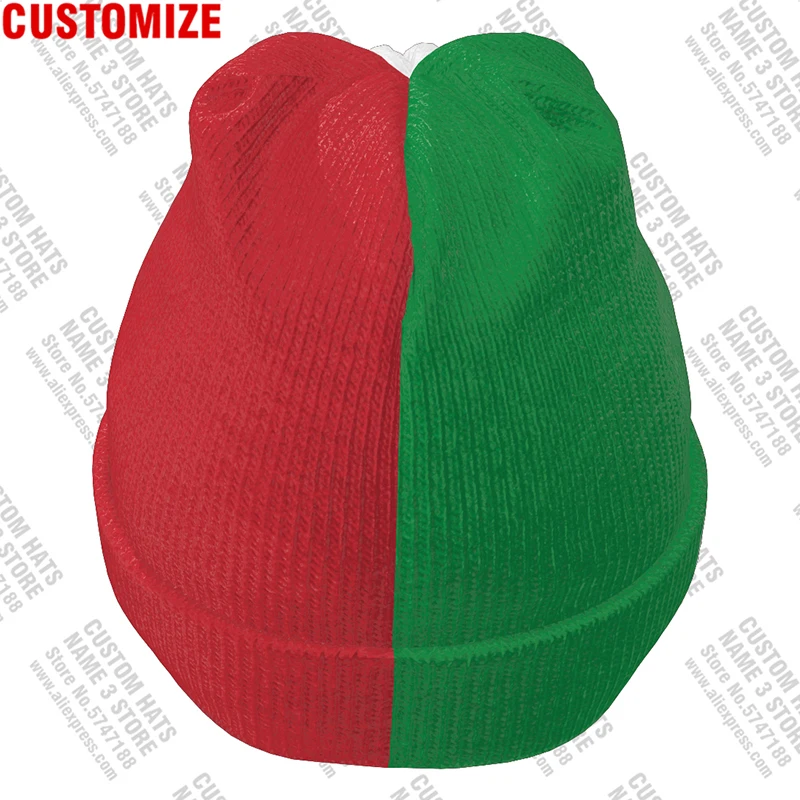 Italy Knitted Hat Free Custom Name Winter Cold Pullover Italiana Ita Flags Italian Knit Keep Warm Caps It Hip Hop Italia Beanies