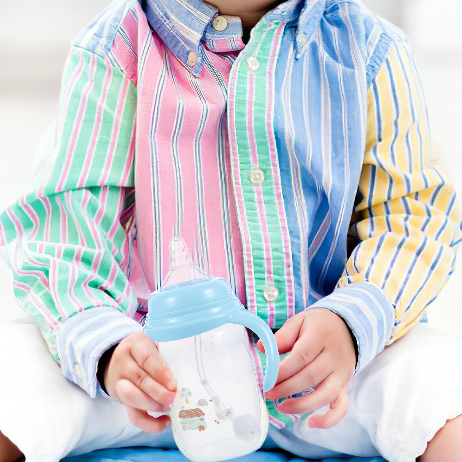 

Anti-bloating Straw Bottle Newborn Milk Feeding Cup with Bottles for Babies Infant Baby Drinking Cartoon