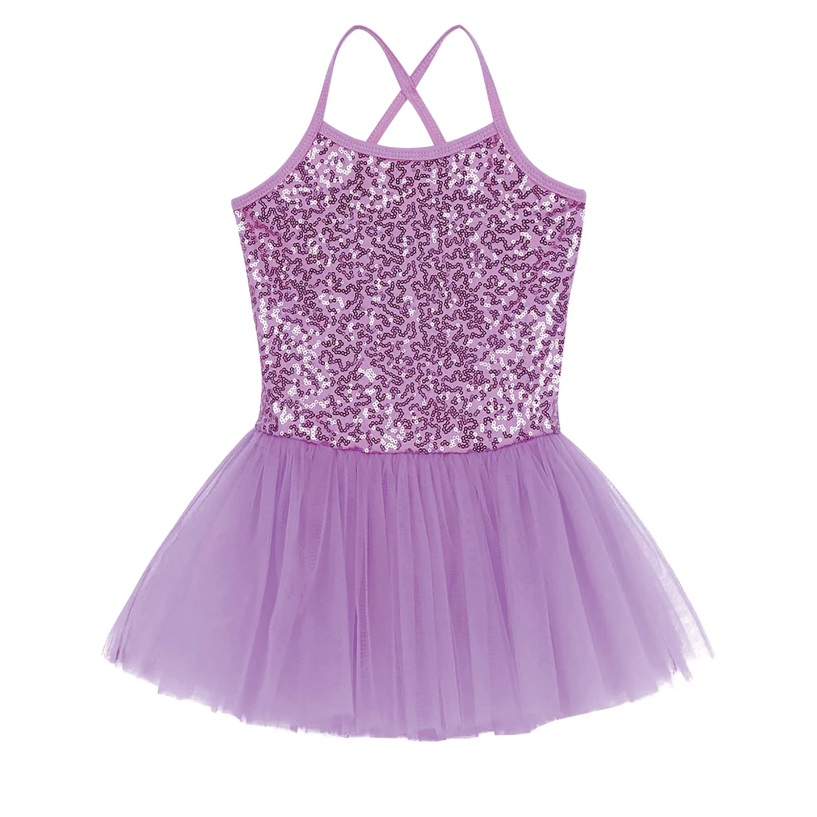 Robe justaucorps de danse de ballet avec bandeau pour enfants, paillettes brillantes, dos X, costume de scène pour filles, jazz moderne et lyrique