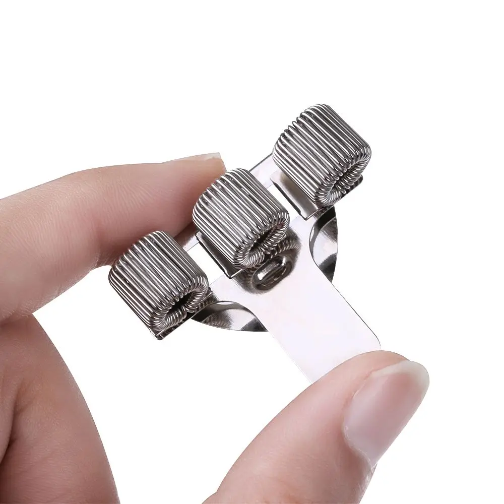 1PC Adjustable Portable Stationery Spring Pen Holder Notebook Metal Pen Clips Elastic Loop