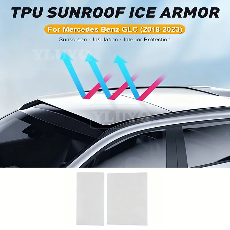 

For Mercedes Benz E GLC 2017-2023 Car Sunroof Window Sticker Roof Film Ice Armor Sunshade Film Decal Modification Styling