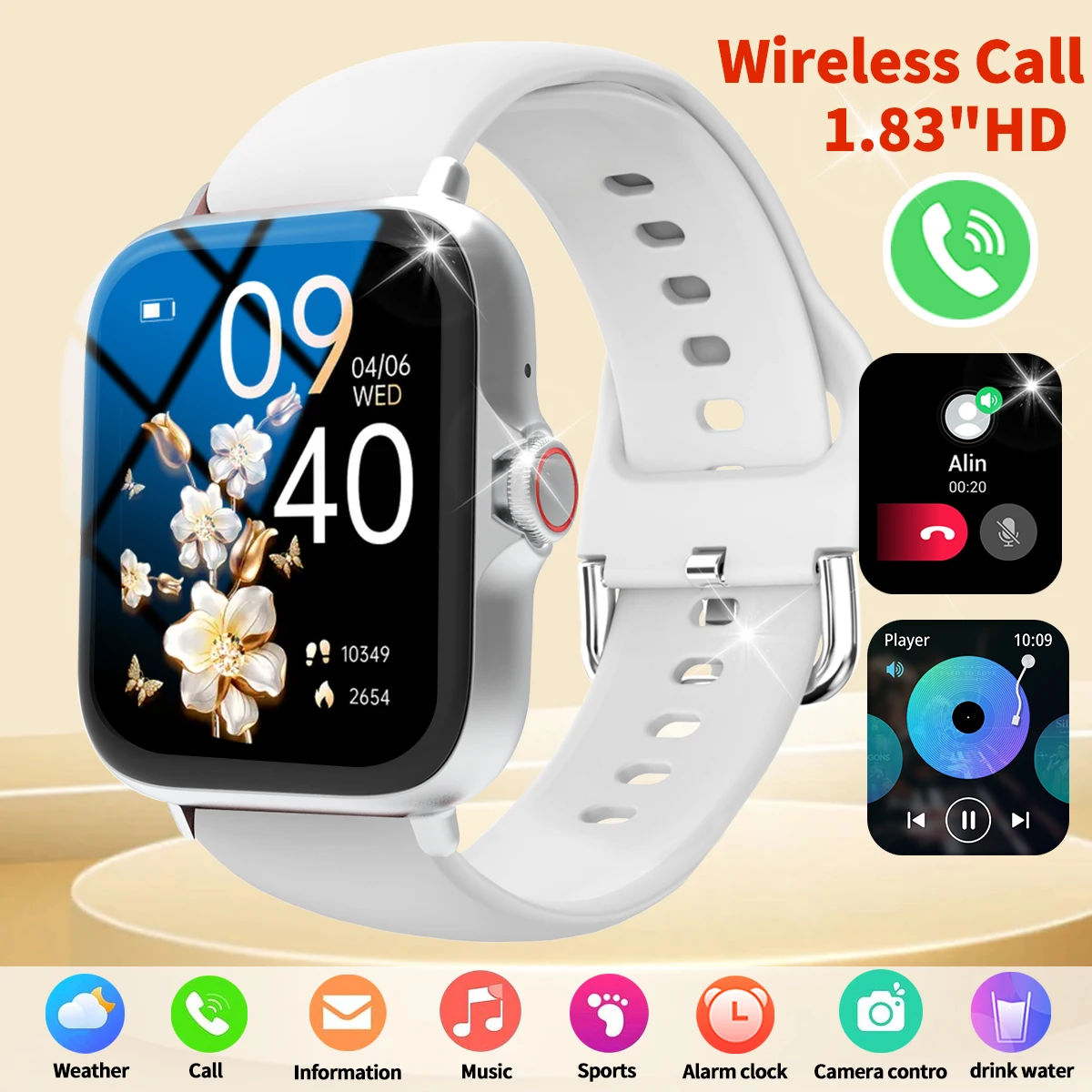 

Smart watch, can answer and make calls, message reminder, multiple APP reminders, suitable for men and women, custom wallpaper