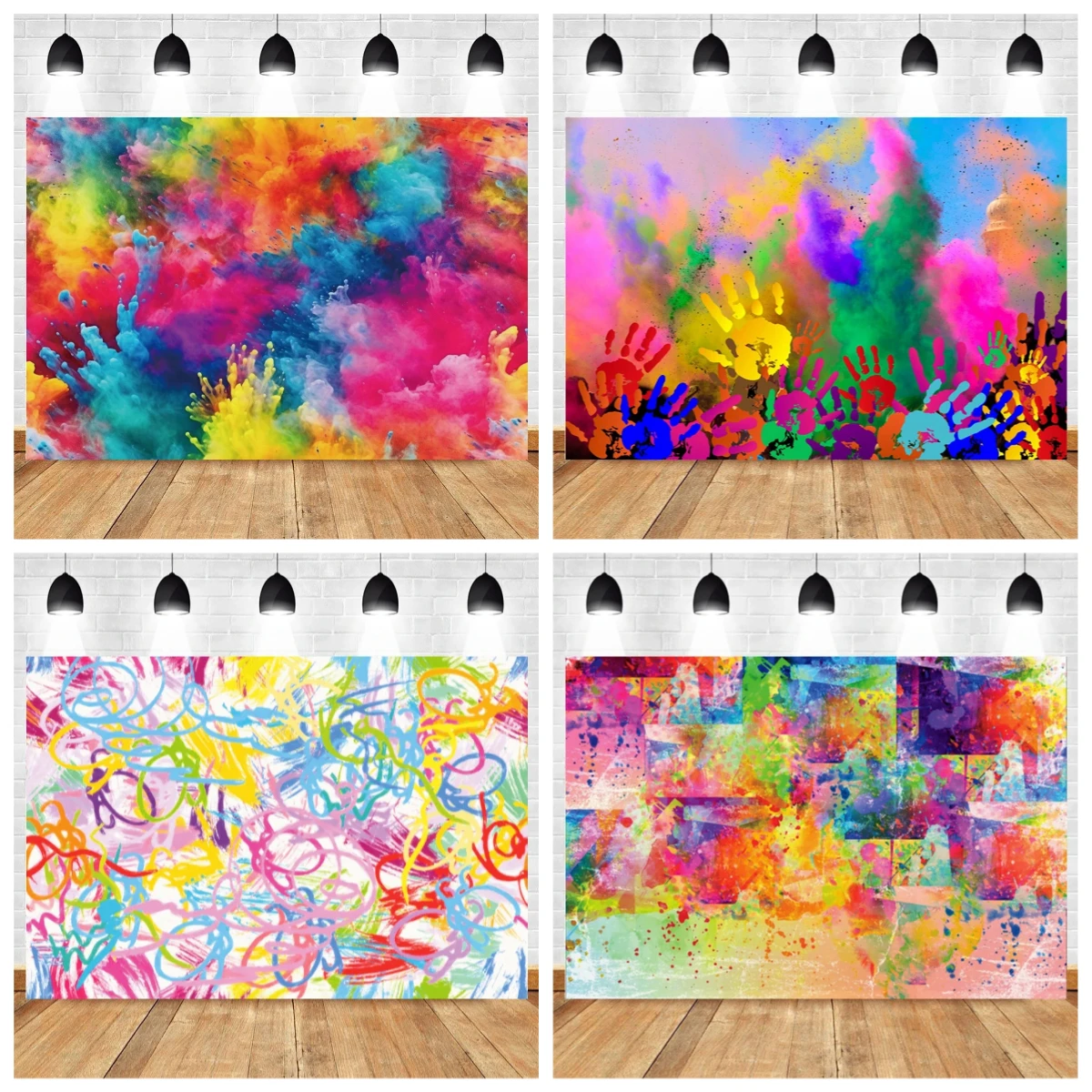 

Color spray painting background graffiti abstract art painting powder spray painting birthday portrait photography background