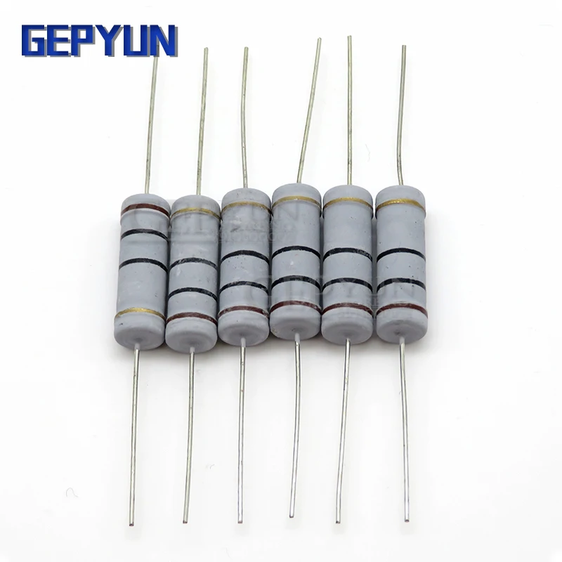 10szt 5W Rezystor z folii węglowej 5% 1R ~ 1M 2.2R 10R 22R 47R 51R 100R 150R 470R 1K 4.7K 10K 47K 10 22 47 51 100 150 Ohm rezystancja