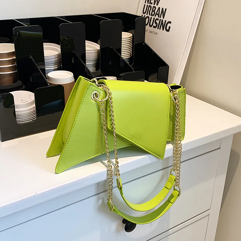 Green Color Shoulder Underarm Bag French Fashion High Quality Chain Crossbody  Bags Women\'s 2024 Spring  Summer New Handheld Bag