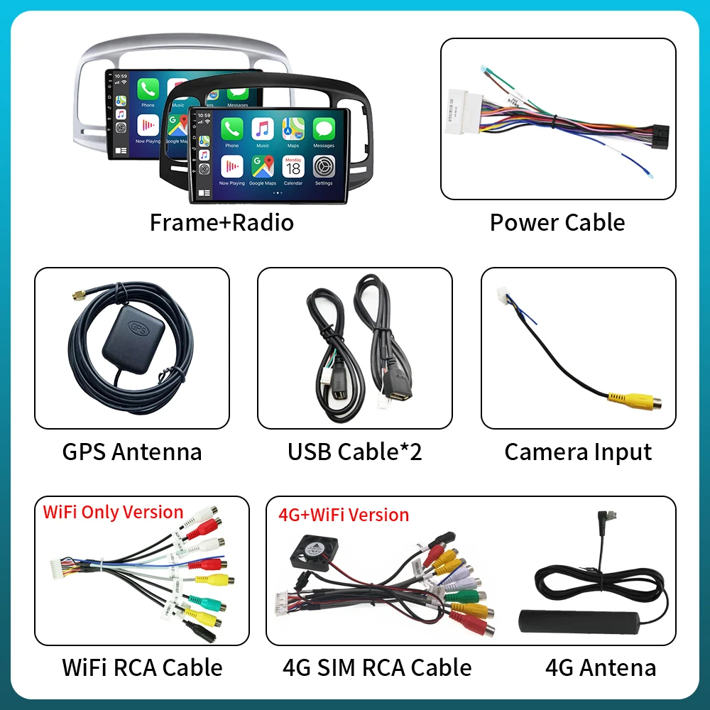 Car Radio Multimedia For Hyundai Accent 3 2006 - 2012 Android Auto Video Player GPS Navigation 8 Core Player No 2din DVD Stereo