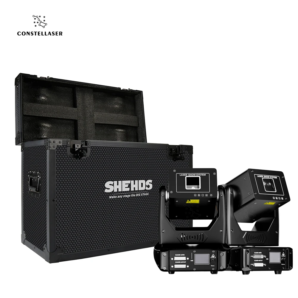 2PCS SHEHDS 6W TTL Light With Flight Case 20KPPS Moving Head ILDA Light DJ Professional For Disco Wedding Cartoon Show