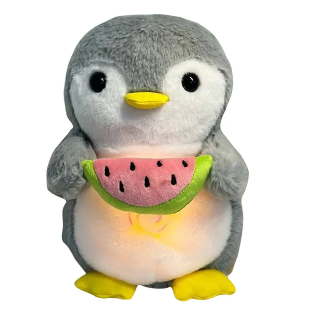 

Heart Penguin Breathing Toy Music Lights Stuffed Animal Baby Breath Toy Rhythmic 25cm Sound Sleeping Doll Children Gift