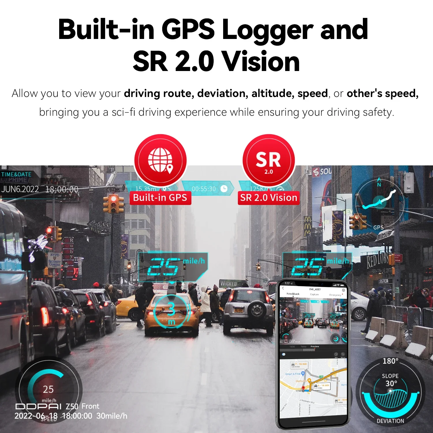 DDPAI 4K Dash Cam Z50 Ingebouwde WiFi GPS ADAS Dual Dash Camera Auto DVR 4K Front Cam Ondersteuning Achter Cam 24H Parkeermonitor
