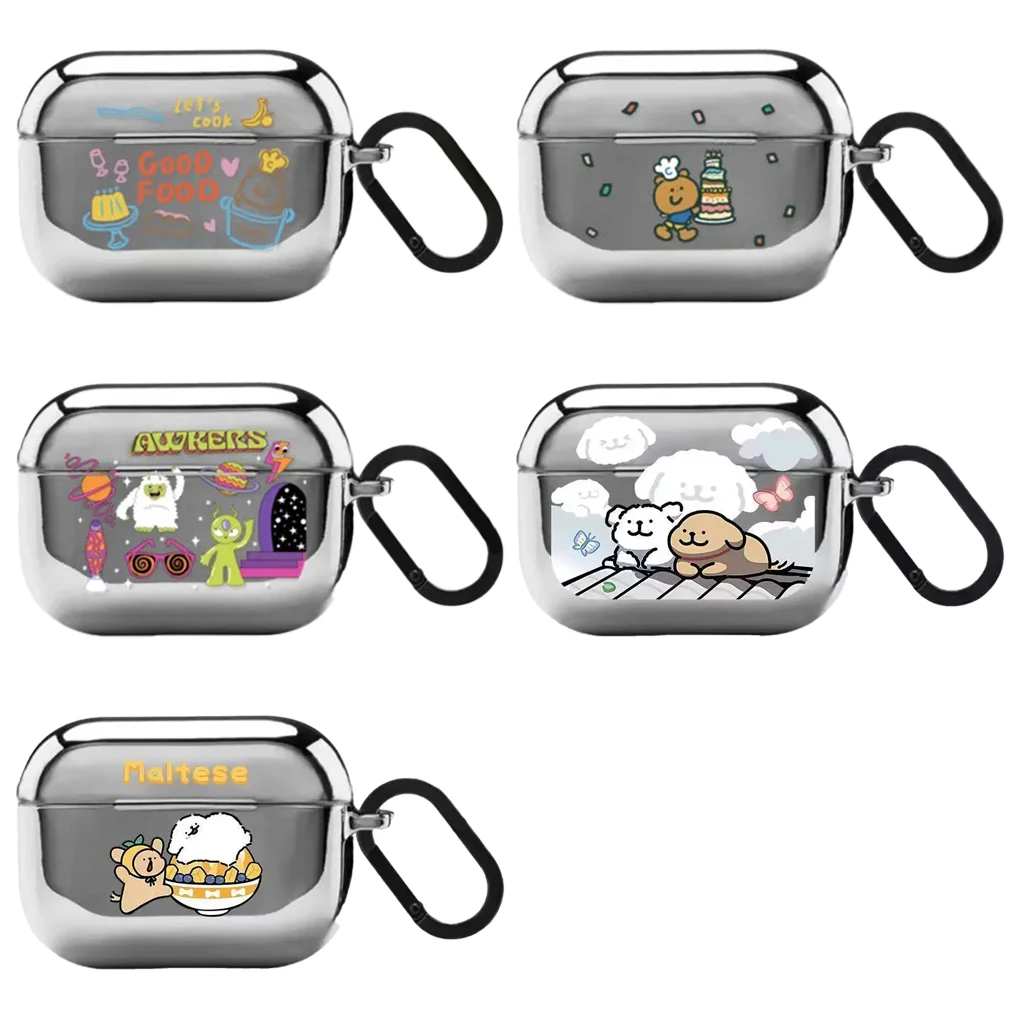 

Dog Friend Summer Electroplated Case for AirPods 3 4 Pro Pro2 Earbuds Cover