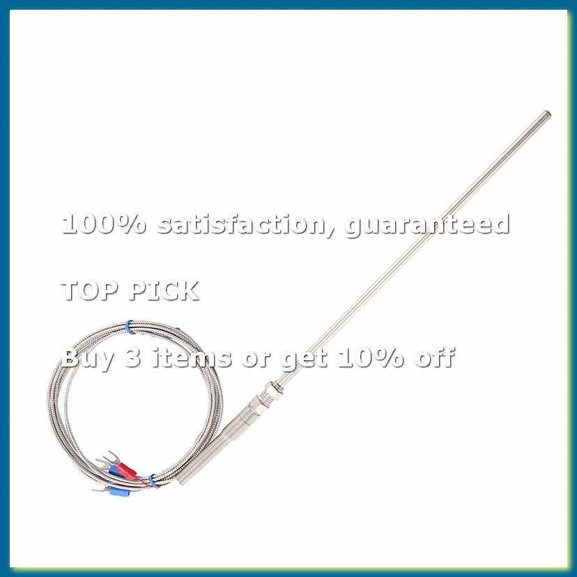 PT100 Type Temperature Controller Thermocouple Probe 2 Meters 0-400C 5mm x 50mm